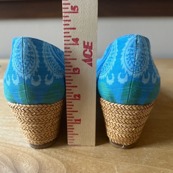 STUART WEITZMAN THEODORA & CALLUM SANDAL 9 ESPADRILLE WEDGE OPEN TOE COASTAL - Picture 8 of 12